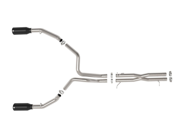 aFe 2025 Dodge RAM 1500 Vulcan Series 304 Stainless Steel Cat-Back Exhaust System w/ Black Tip - Bull Strap