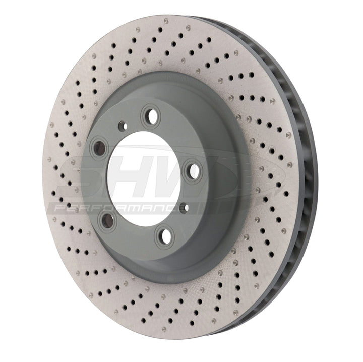 SHW 15-16 Porsche 911 Carrera4 GTS 3.8L w/o Ceramic Brake Left Frt Drill-Dimp MB Rotor (99135140301) - Bull Strap