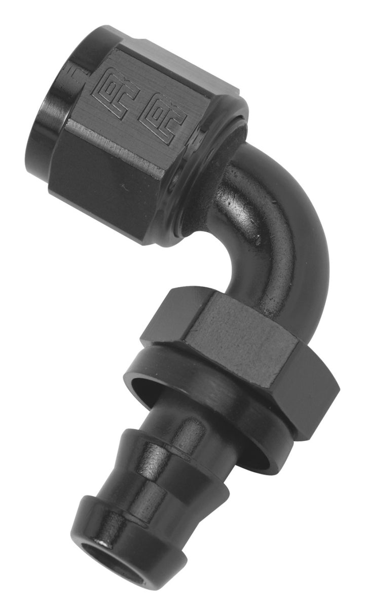 Russell Performance -6 AN Twist-Lok 90 Degree Hose End (Black) - Bull Strap