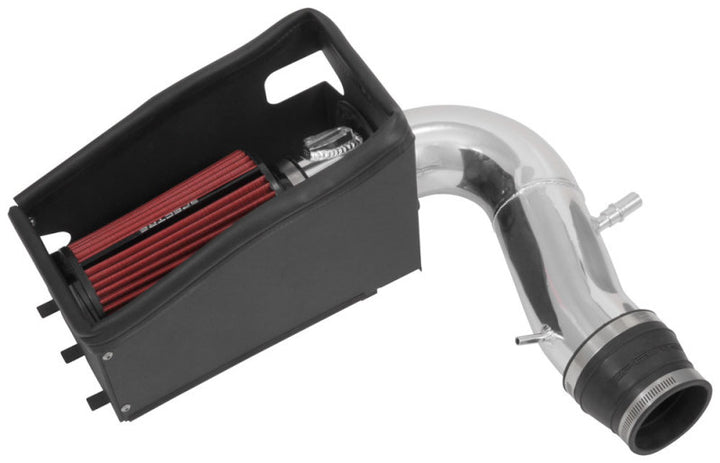 Spectre 11-19 Ford Explorer V6-3.5L F/I Air Intake Kit - Polished Aluminum w/Red Filter - Bull Strap