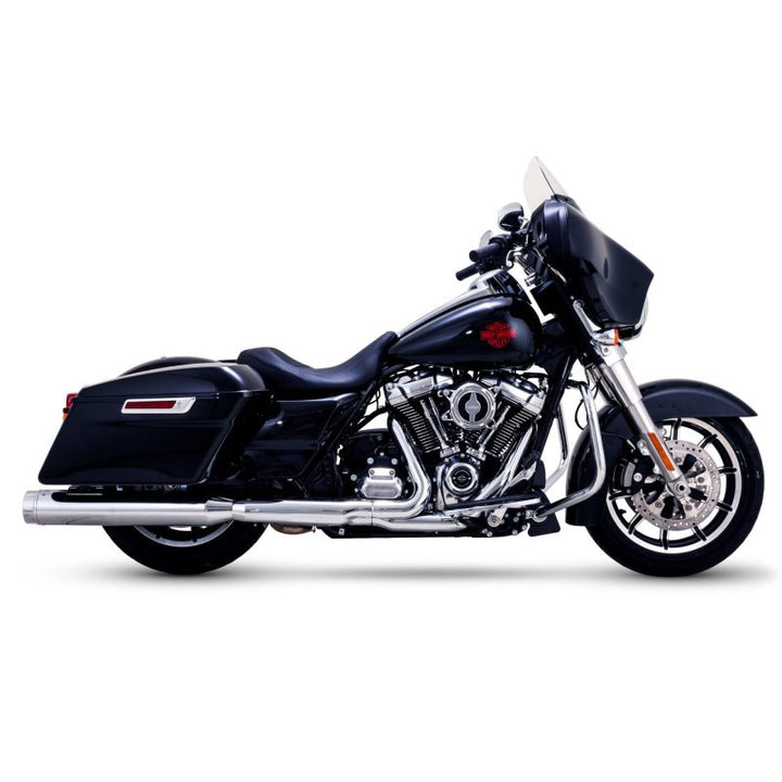 Vance & Hines HD Touring 95-16 Torquer 450 Chrome Slip-On Exhaust - Bull Strap