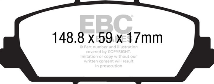 EBC 12+ Acura RDX 3.5 Yellowstuff Front Brake Pads - Bull Strap