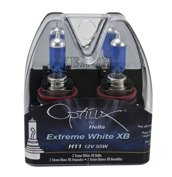 Hella H11 12V 55W Xenon White XB Bulb (Pair) - Bull Strap
