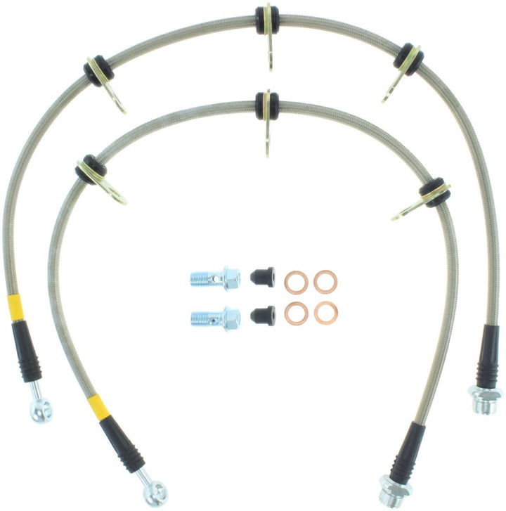 StopTech 08-12 Toyota Sequoia Rear Stainless Steel Brake Lines - Bull Strap
