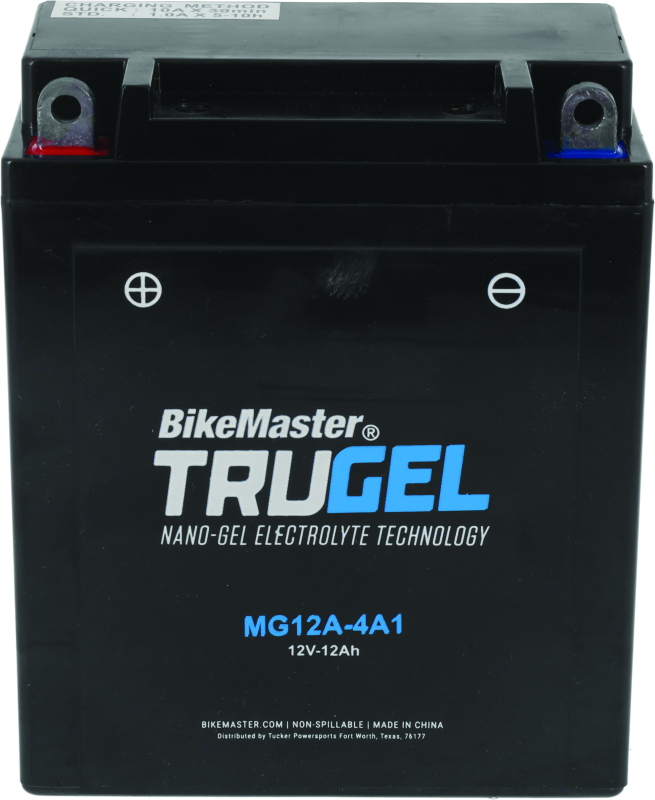 BikeMaster TruGel Battery - MG12A-4A1 - Bull Strap