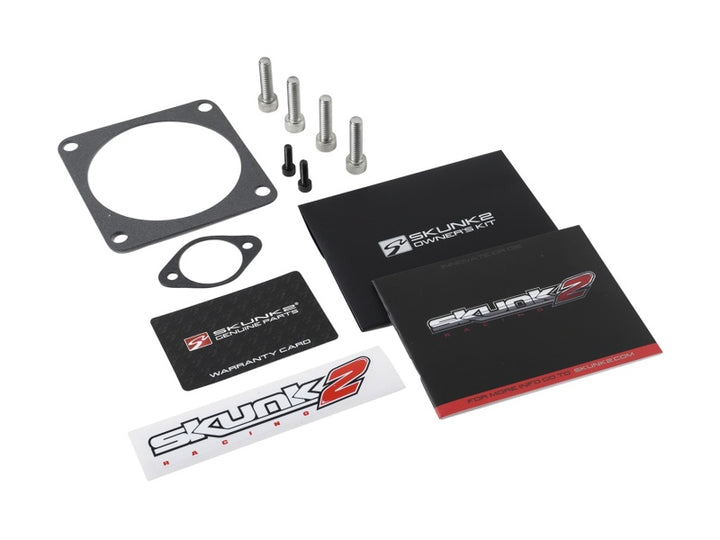 Skunk2 Pro Series 90mm Billet Throttle Body -  Silver - Bull Strap