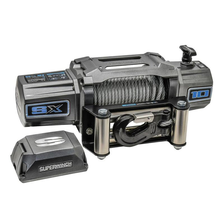 Superwinch 10000 LBS 12V DC 3/8in x 85ft Wire Rope SX 10000 Winch - Bull Strap