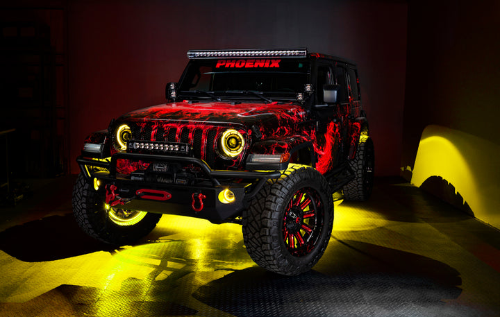 Oracle Oculus Bi-LED Projector Headlights for Jeep JL/Gladiator JT - w/ BC1 Controller - Bull Strap