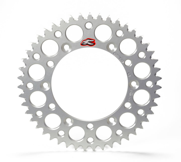 Renthal 99-24 Yamaha YZ125-450/ WR250-450 Rear Grooved Sprocket - Silver 520-44P Teeth - Bull Strap
