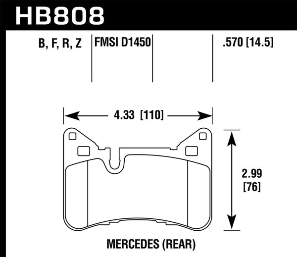 Hawk 10-15 Mercedes-Benz E63 AMG / 14-16 Mercedes-Benz E63 AMG S Ceramic Street Rear Brake Pads - Bull Strap