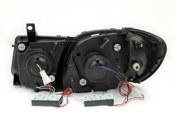 ANZO 1998-2007 Lexus Lx470 Projector Headlights w/ Halo Chrome (CCFL) - Bull Strap