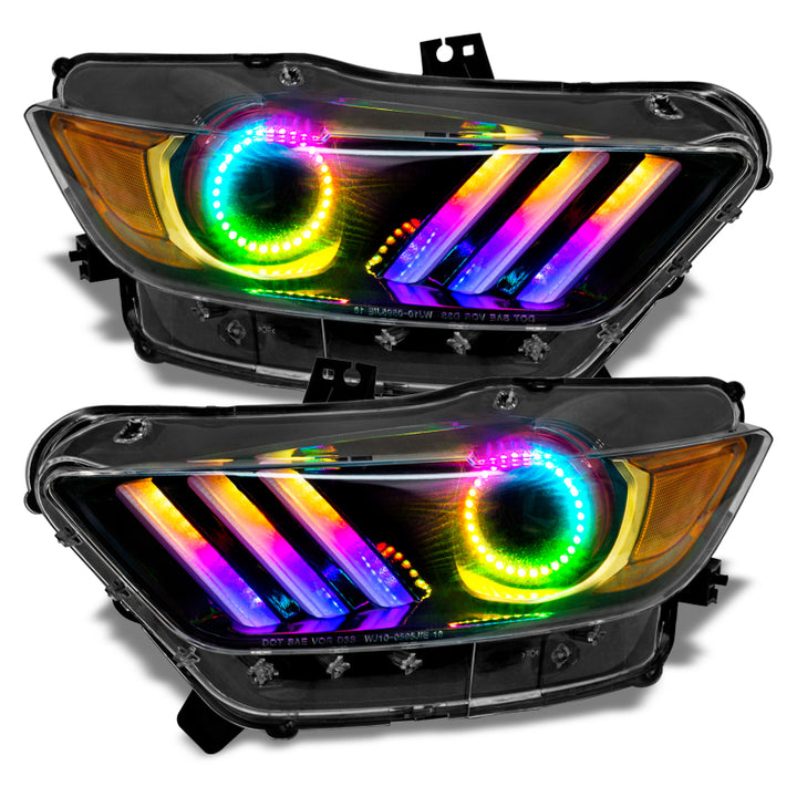 Oracle 15-17 Ford Mustang V6/GT/Shelby Dynamic DRL  w/ Halo Kit - ColorSHIFT - Dynamic - Bull Strap