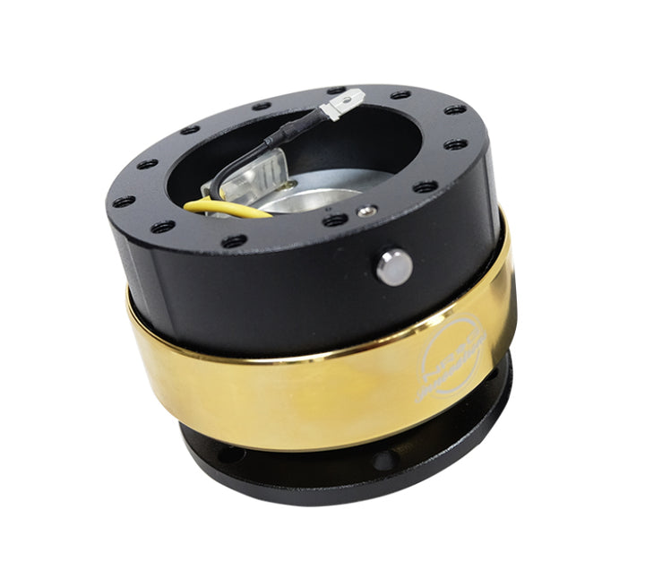NRG Quick Release Gen 2.0 - Black Body / Chrome Gold Ring - Bull Strap