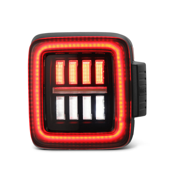 AlphaRex 18-23 Jeep Wrangler JL NOVA Prismatic LED Taillights Black-Red - Bull Strap