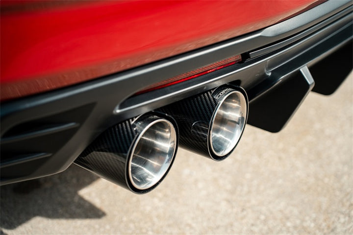 Corsa 2016-2024 Chevrolet Camaro SS / ZL1 Valved Axle-Back Exhaust w/ Carbon Fiber Quad Tips - Bull Strap