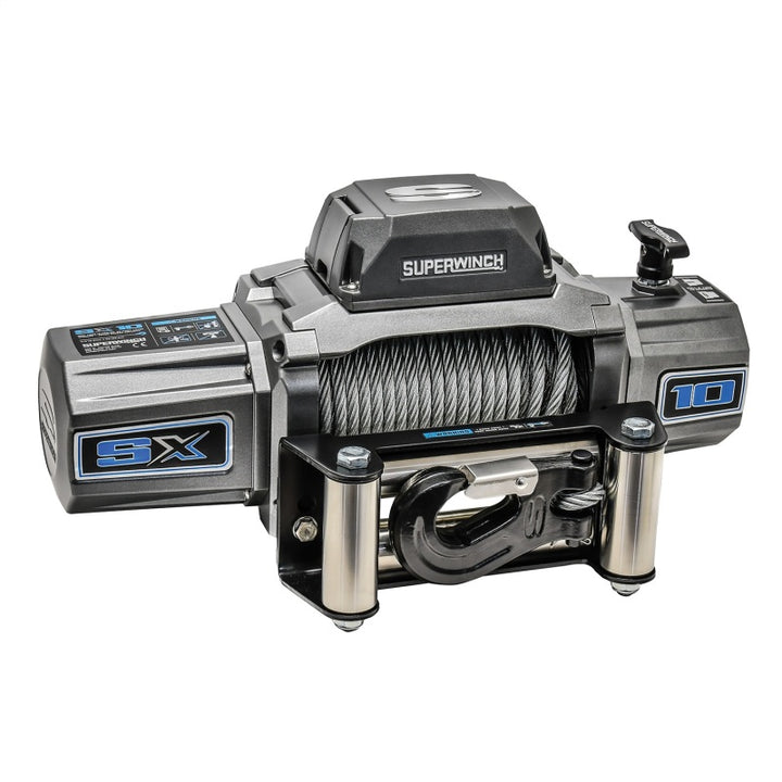 Superwinch 10000 LBS 12V DC 3/8in x 85ft Wire Rope SX 10000 Winch - Bull Strap