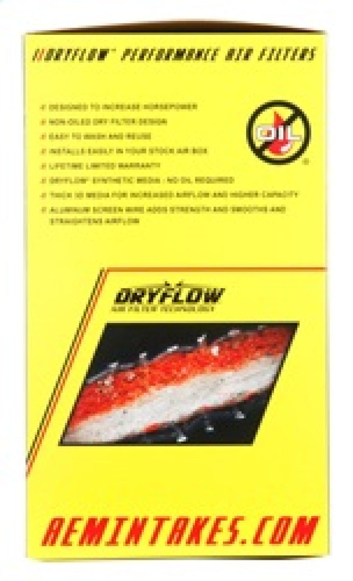AEM 2.75in Flange ID x 6.25in Base OD x 7in H Dryflow Conical Air Filter - Bull Strap