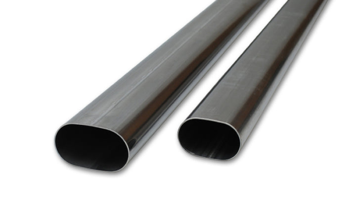 Vibrant 3.5in Oval (Nominal Size) T304 SS Straight Tubing (16 ga) - 5 foot length - Bull Strap