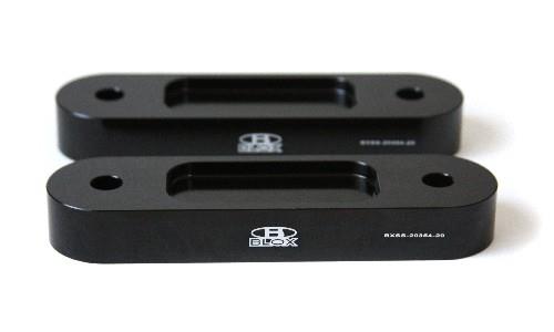 BLOX Honda S2000 Racing Front 20mm Thick Spacer Bump Steer Kit - Black (Lowered 1in and more) - Bull Strap