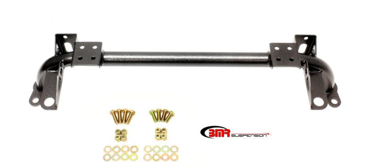 BMR 05-14 S197 Mustang Radiator Support w/ Sway Bar Mount - Black Hammertone - Bull Strap