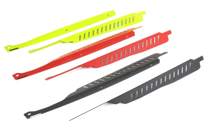 PERRIN 08-14 Subaru WRX/STI / 08-11 Impreza Fender Shroud Set - Neon Yellow - Bull Strap
