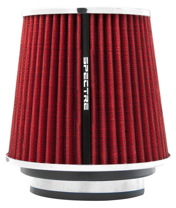 Spectre Adjustable Conical Air Filter 5-1/2in. Tall (Fits 3in. / 3-1/2in. / 4in. Tubes) - Red - Bull Strap