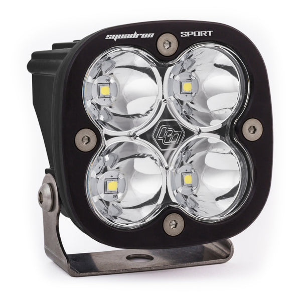 Baja Designs Squadron Sport Work/Scene Pattern Black LED Light Pod - Clear - Bull Strap