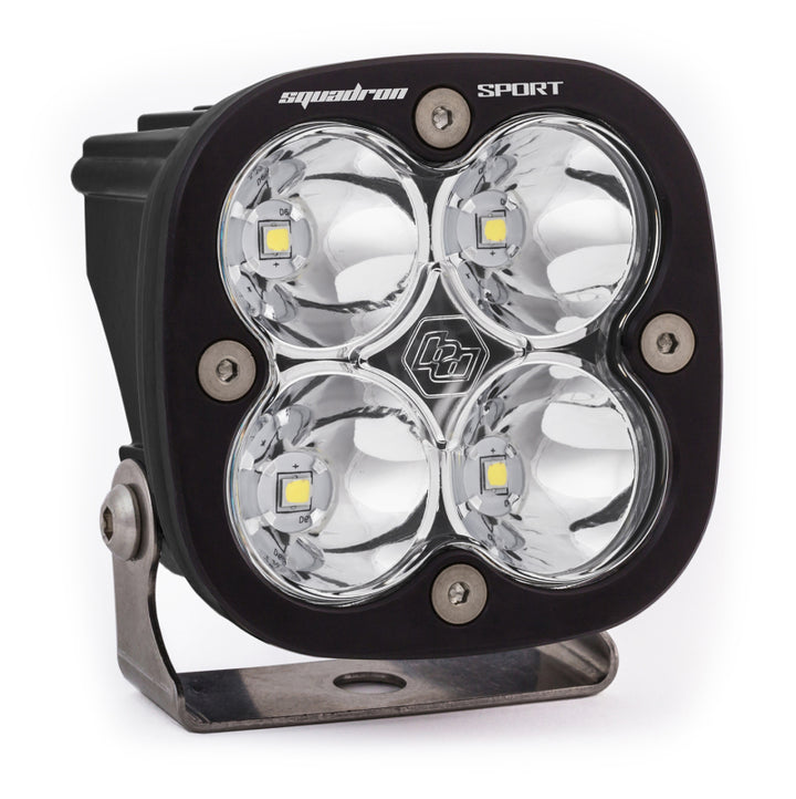 Baja Designs Squadron Sport Work/Scene Pattern Black LED Light Pod - Clear - Bull Strap