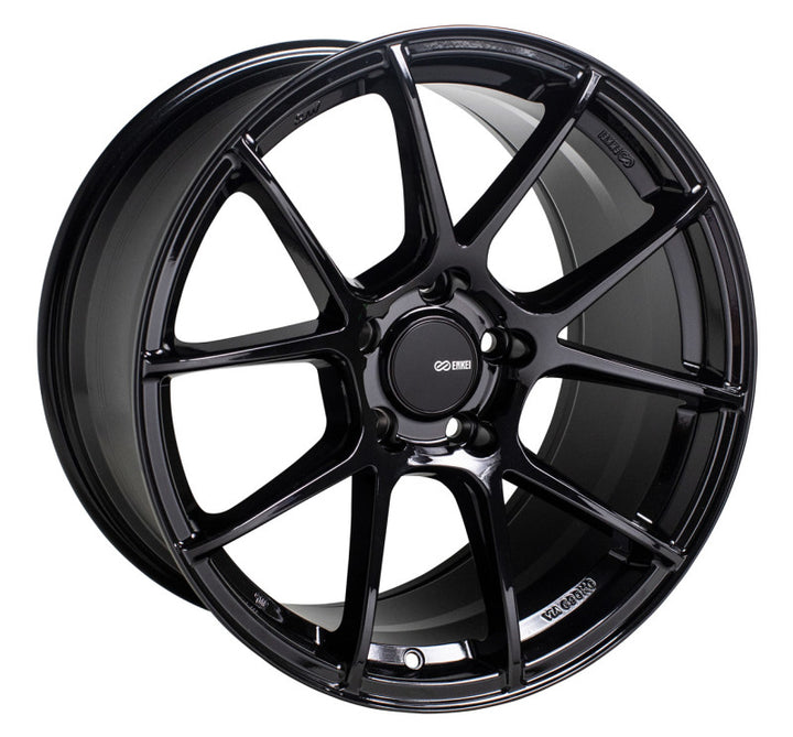 Enkei TS-V 18x8.5 5x120 38mm Offset 72.6mm Bore Gloss Black Wheel - Bull Strap