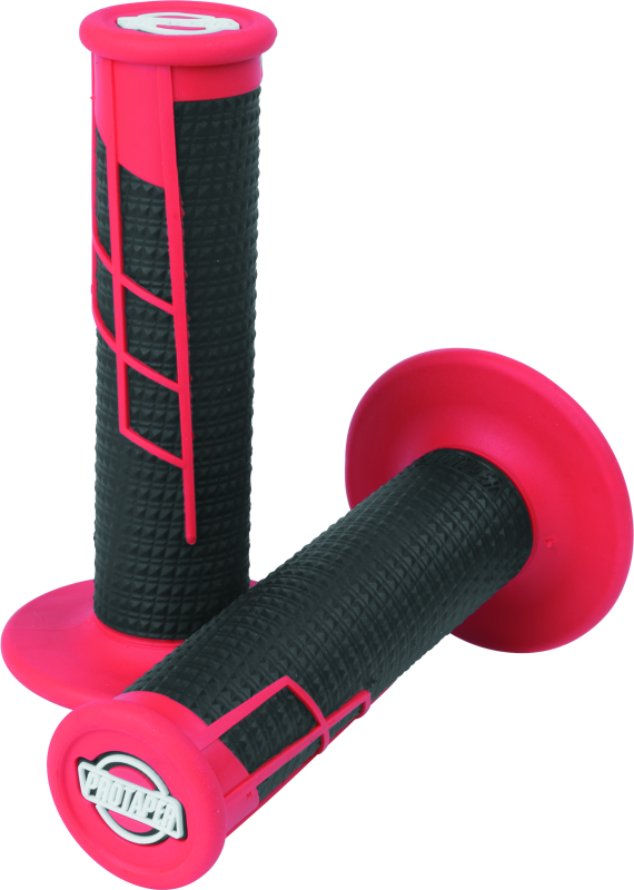 ProTaper Clamp-On 1/2 Waffle Grip - Red/Black - Bull Strap