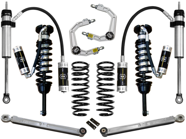 ICON 2010+ Toyota FJ/4Runner 0-3.5in Stage 5 Suspension System w/Billet Uca - Bull Strap