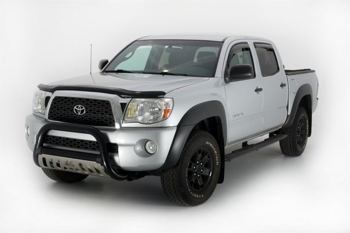 AVS 05-15 Toyota Tacoma Double Cab Ventvisor In-Channel Front & Rear Window Deflectors 4pc - Smoke - Bull Strap