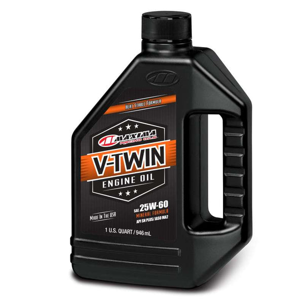 Maxima V-Twin 25W60 Mineral Engine Oil - 1L - Bull Strap