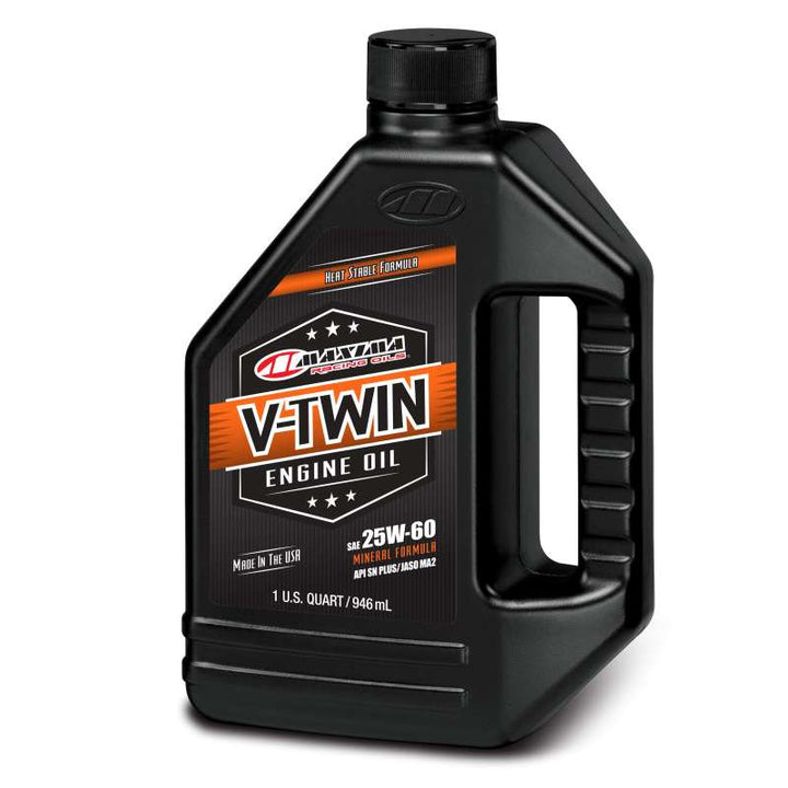 Maxima V-Twin 25W60 Mineral Engine Oil - 1L - Bull Strap