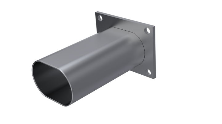 QTP 3in Weld-On QTEC Low Profile Conncetion Oval Tube Kit - Bull Strap
