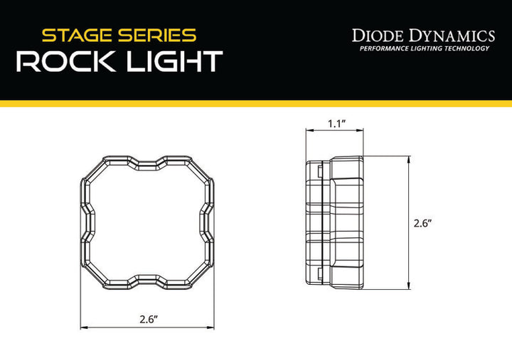 Diode Dynamics Stage Series Rock Light Magnet Mount Adapter Kit (one) - Bull Strap