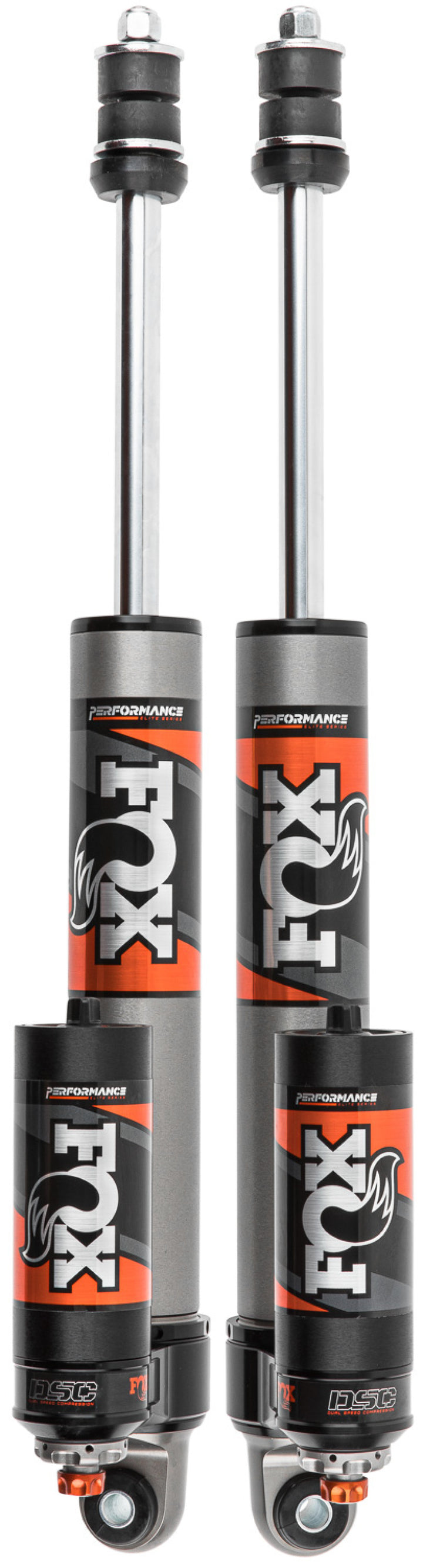 Fox 14-22 Ram 2500 4WD 0-1.5in Lift Rear Performance Elite Series 2.5 Reservoir Shocks - Adjustable - Bull Strap