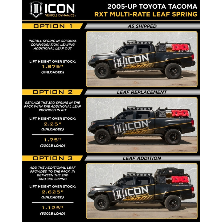 ICON 05-15 Toyota Tacoma 0-3.5in/16-17 Toyota Tacoma 0-2.75in Stg 9 Suspension System w/Tubular Uca - Bull Strap