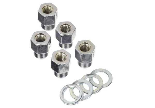 Weld Open End Lug Nuts w/Centered Washers 12mm x 1.5 - 5pk - Bull Strap
