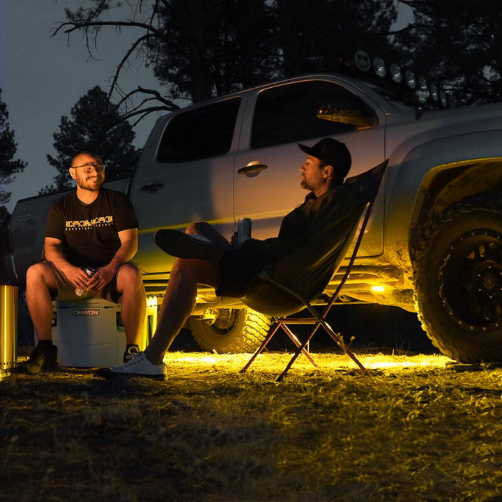 KC HiLiTES Cyclone V2 LED - Rock Light - 6-Light System - Amber - 5W Flood Beam - Bull Strap