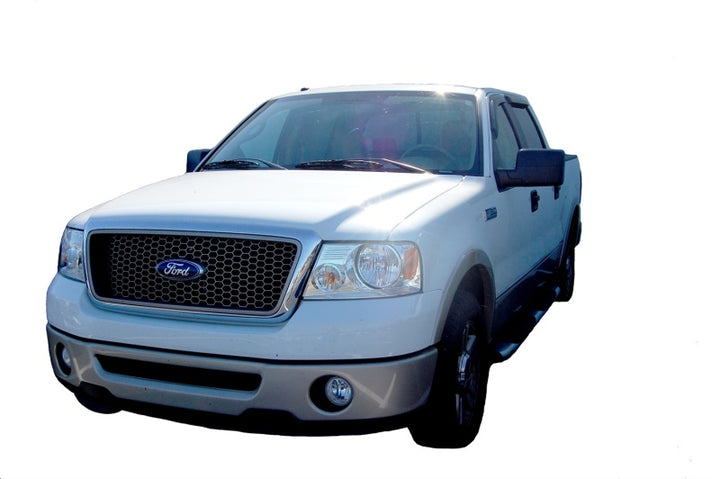 AVS 06-08 Lincoln Mark LT Ventvisor Outside Mount Window Deflectors 4pc - Smoke - Bull Strap