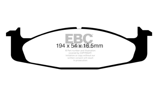 EBC 94-96 Ford Bronco 5.0 Greenstuff Front Brake Pads - Bull Strap