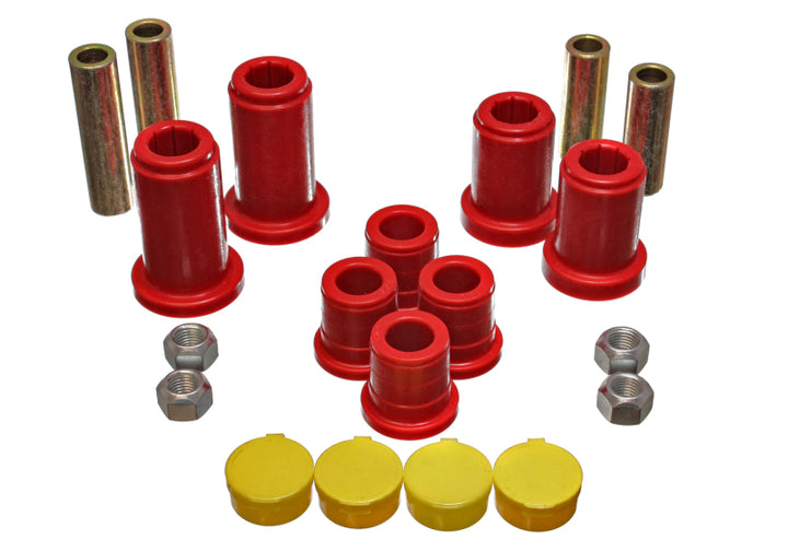Energy Suspension 98-99 Tahoe/Yukon/Denali / 98-95 K5 Blazer 4WD Red Front End C/A Bushing Set - Bull Strap