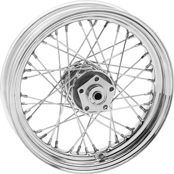 Bikers Choice 73-83 FL FX Chrome 16 Inch Dual Flange Wheel Replaces H-D 40968-73 - Bull Strap