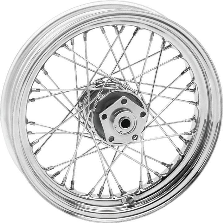 Bikers Choice 73-83 FL FX Chrome 16 Inch Dual Flange Wheel Replaces H-D 40968-73 - Bull Strap