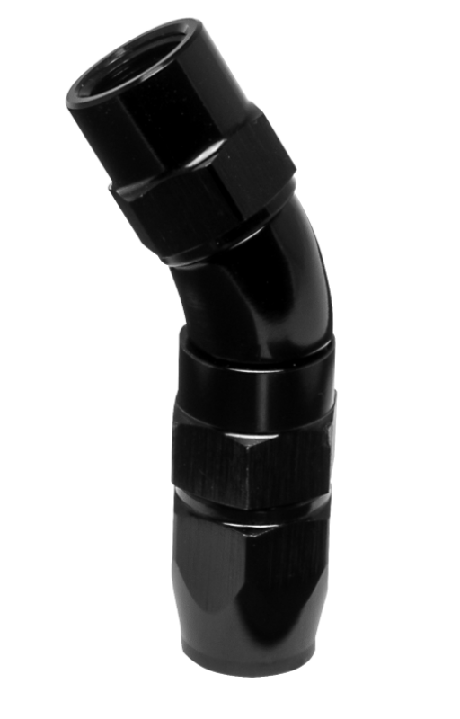 Vibrant -3AN 30 Degree High Flow Hose End Fitting for PTFE Lined Hose - Aluminum - Bull Strap