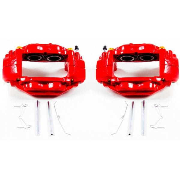 Power Stop 08-15 Toyota Sequoia Front Red Calipers w/o Brackets - Pair - Bull Strap
