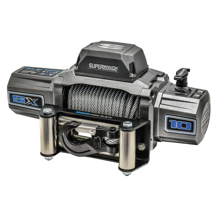 Superwinch 10000 LBS 12V DC 3/8in x 85ft Wire Rope SX 10000 Winch - Bull Strap