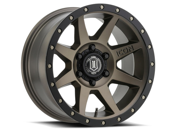 ICON Rebound 17x8.5 5x5 -6mm Offset 4.5in BS 71.5mm Bore Bronze Wheel - Bull Strap