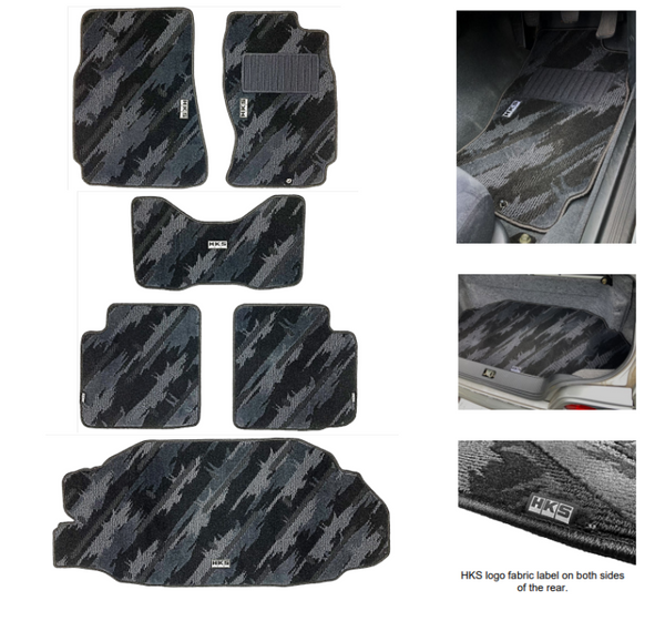 HKS FLOOR MATS BCNR33 FULL SET OCT RHD - Bull Strap
